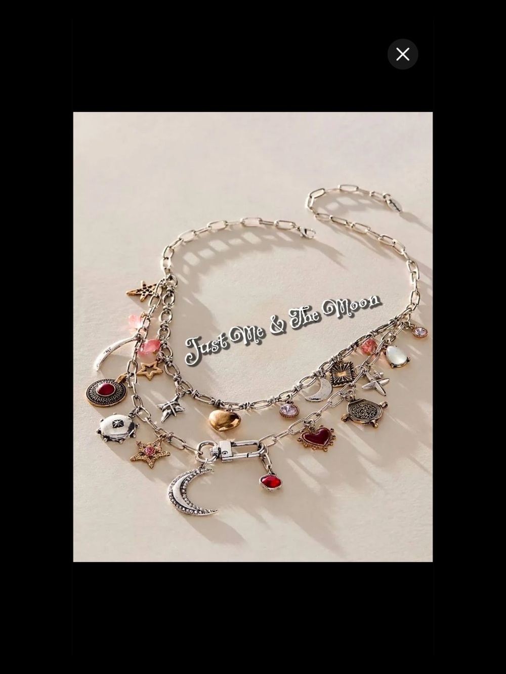 Free People Maxamillion Charm Necklace-Just Me & The Moon